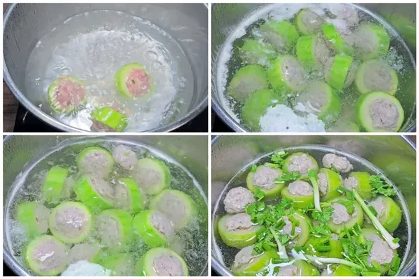Nấu canh bí đao nhồi thịt