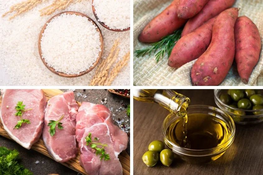 Nấu cháo thịt heo cho bé với khoai lang