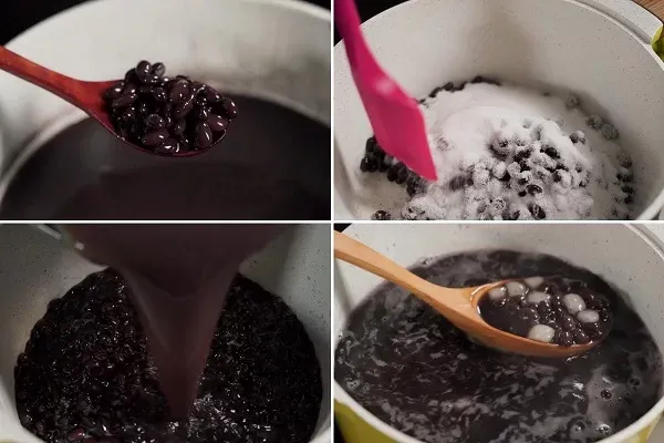 Tùy theo sở thích muốn ăn chè đặc hay lỏng mà điều chỉnh lượng nước