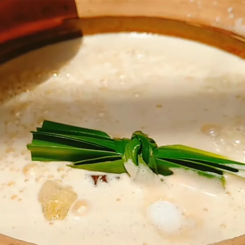 Bước 3 Nấu đậu phộng xay với đường Chè đậu phộng