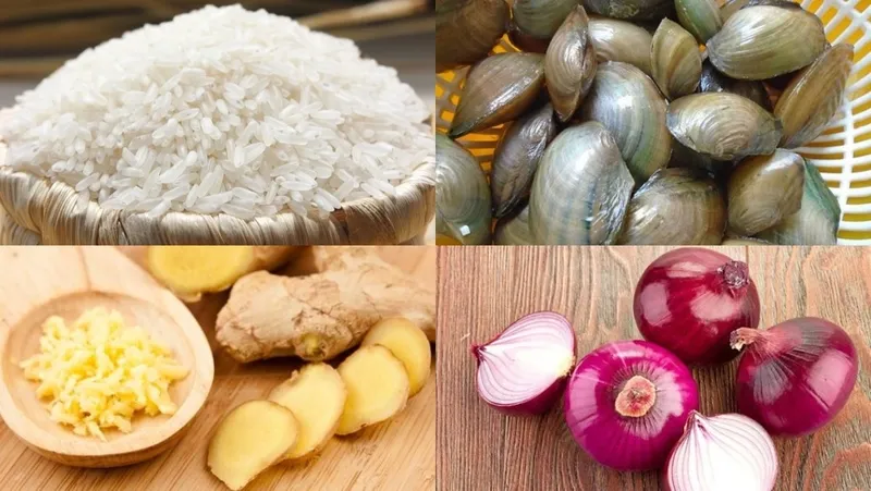 Mẹ đang chuẩn bị nguyên liệu nấu cháo trai cho bé tại nhà