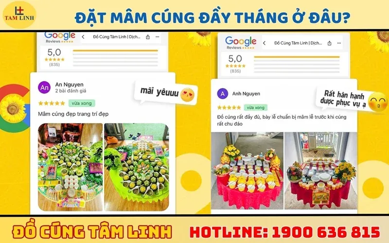 Dịch vụ cung cấp mâm cúng đầy tháng trọn gói Đồ Cúng Tâm Linh