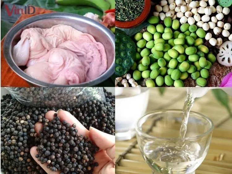 Các nguyên liệu tươi ngon cho món bao tử hầm tiêu đen