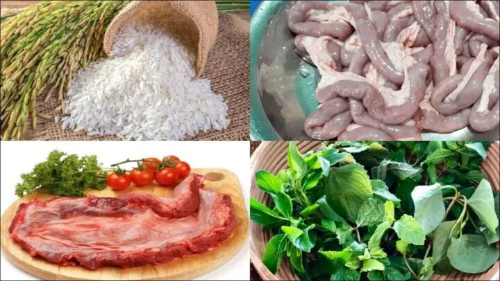 Nguyên liệu chuẩn bị đầy đủ cho món lẩu cháo lòng hấp dẫn