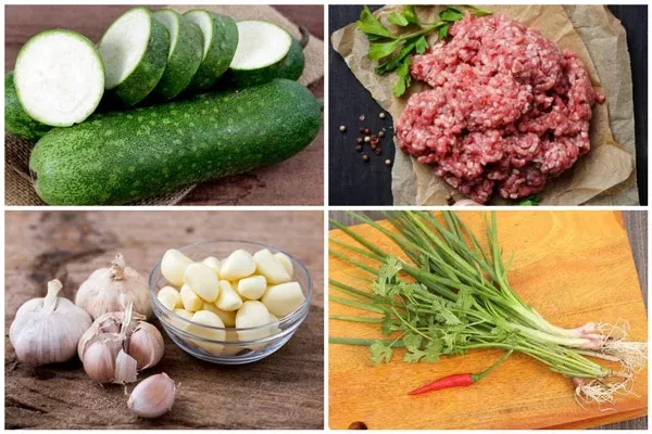 Nguyên liệu nấu canh bí đao thịt bằm