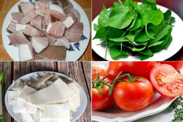 Các nguyên liệu cần thiết cho món lẩu cá đuối lá giang