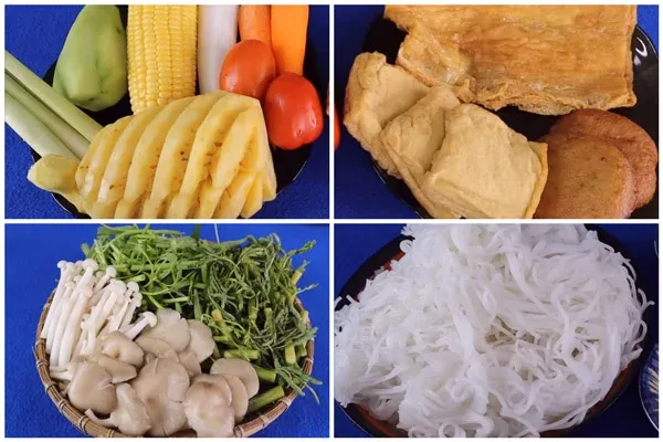 Nguyên liệu thuần chay cho món lẩu thái hải sản không thịt