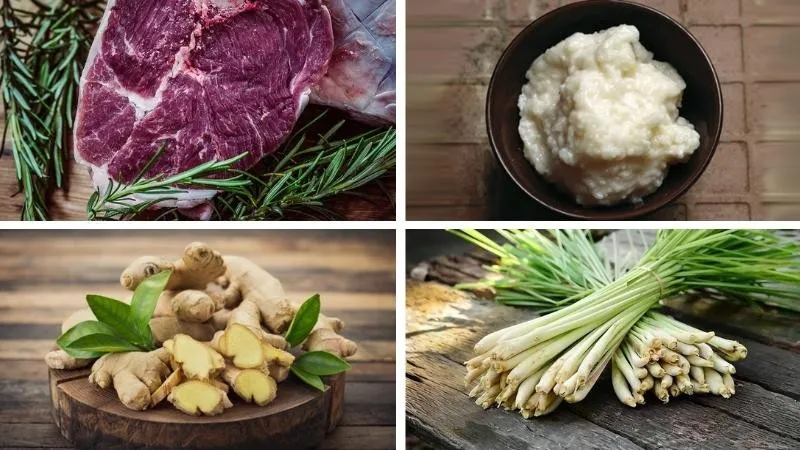 Nguyên liệu tươi ngon để nấu trâu nhúng mẻ tại nhà