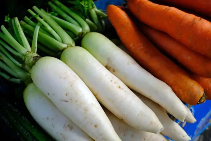 Nguyên liệu tươi ngon làm dưa món ngâm nước mắm