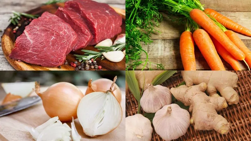 Nguyên liệu chuẩn bị cho món ăn