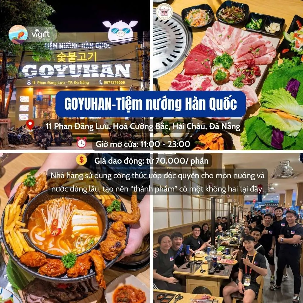 Nhà hàng Hàn Quốc ở Đà Nẵng - GOYUHAN với công thức ướp đặc biệt