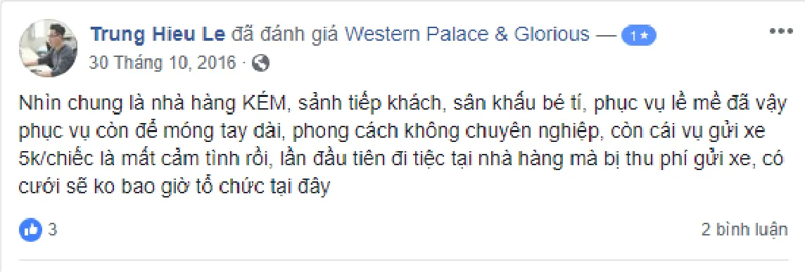 Khu vực phục vụ tiệc