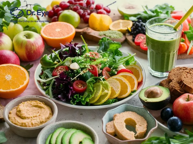 Chị em cần bổ sung một số thực phẩm tốt cho quá trình lành thương như rau xanh, trái cây,… để nếp mí mau hồi phục