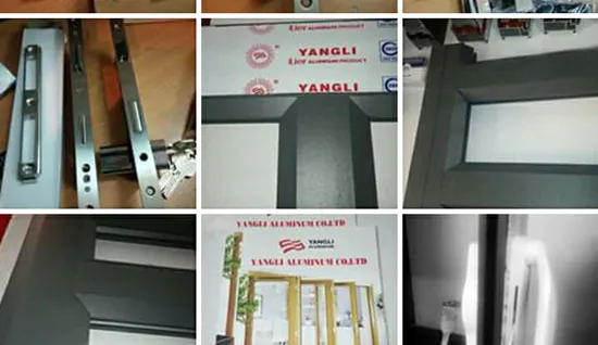 Cửa nhôm Yangli với thiết kế hiện đại, khung chắc chắn và bề mặt nhẵn bóng