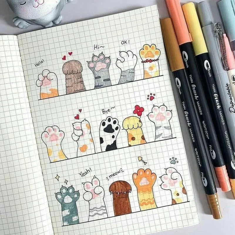 Những hình vẽ trang trí cute đơn giản cho sổ tay