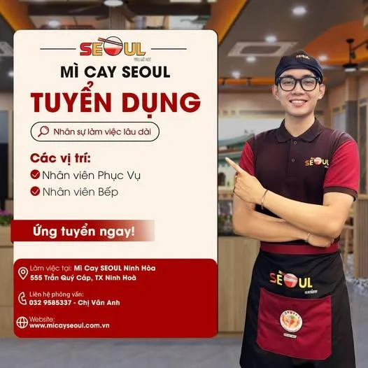 Hệ thống Mì cay Seoul Ninh Hòa tìm kiếm đồng đội mới