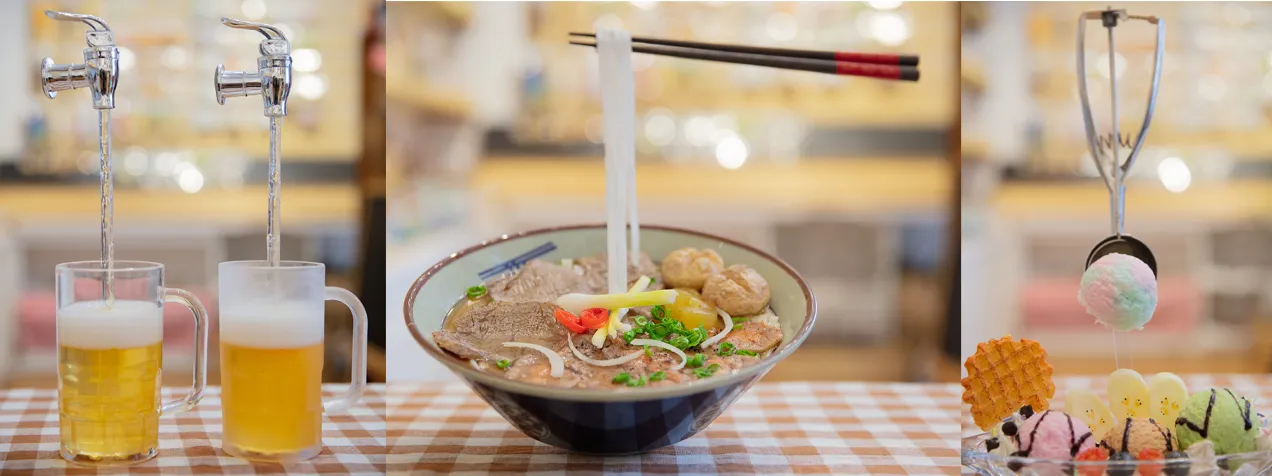 Mô hình món ăn hiệu ứng không trọng lực độc đáo