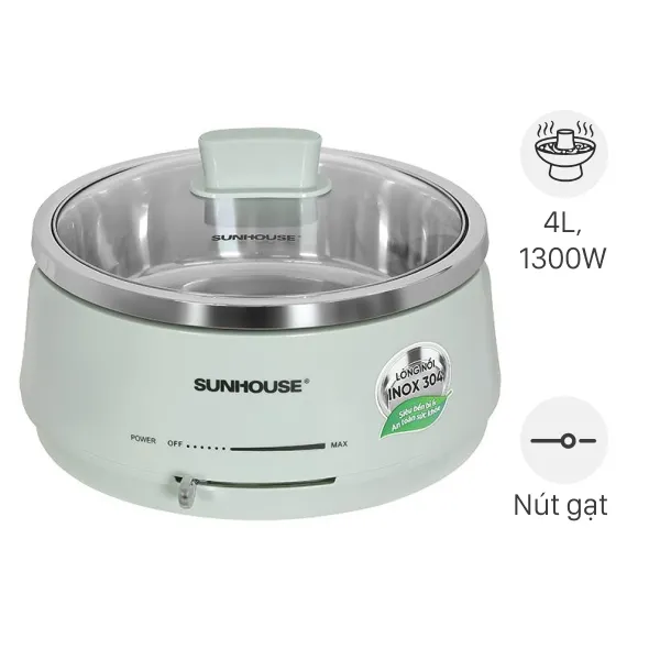 Nồi lẩu điện Sunhouse SHD4543 hỗ trợ nấu lẩu nấm ngon