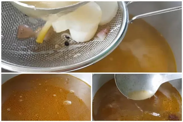 Nước luộc gà nấu miến đậm đà