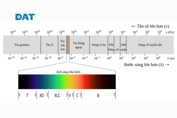 Phổ điện từ phân loại theo tần số và bước sóng, giúp phân tích đặc tính và ứng dụng của từng loại sóng