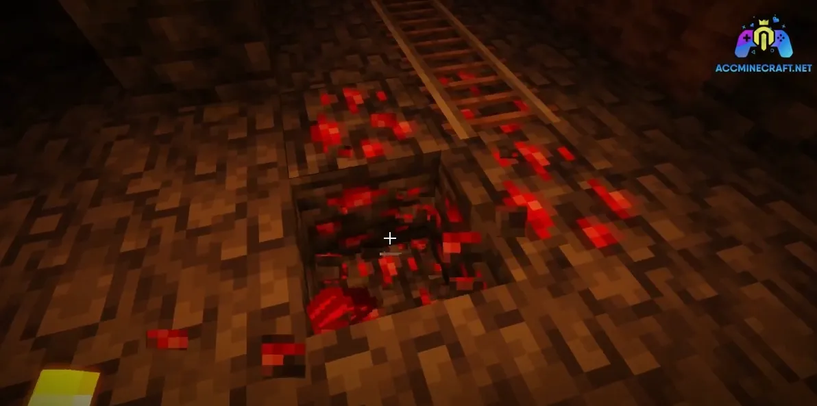 Sử dụng Iron Pickaxe trở lên để khai thác redstone ore