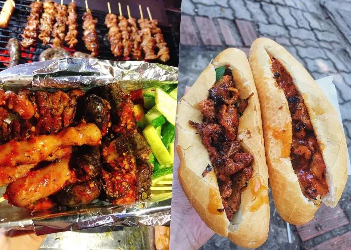 Bánh mì xiên nướng chợ Ga - Món ăn vặt Vinh