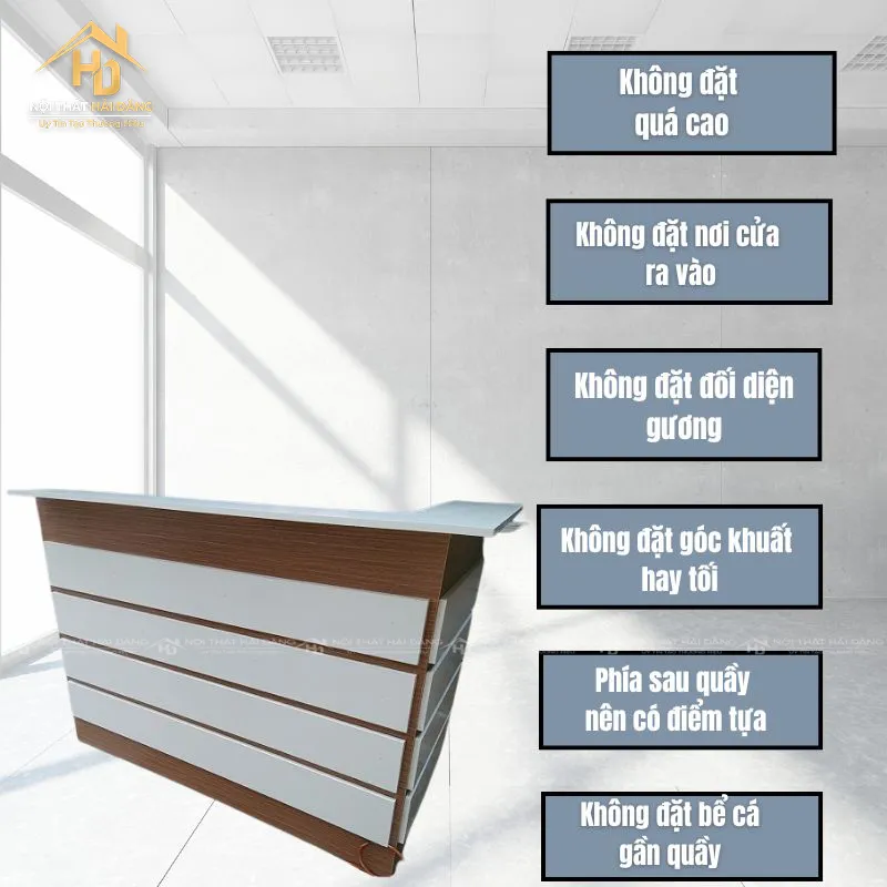 Bố trí quầy thu ngân