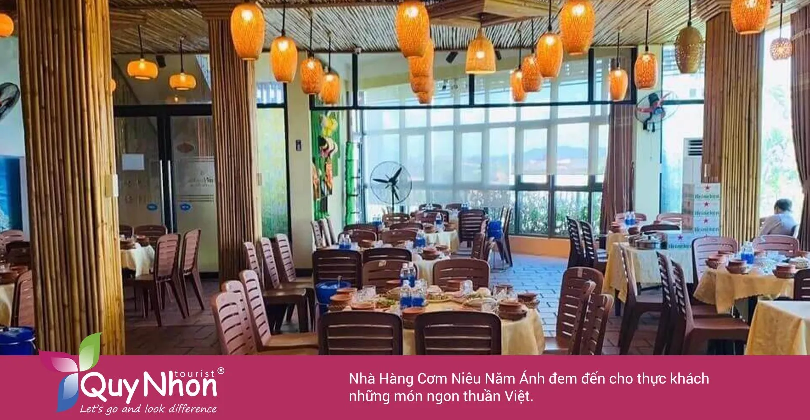 Cơm niêu Năm Anh với không gian gần gũi, phục vụ món ăn đậm đà hương vị quê hương