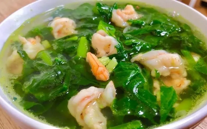 Món canh mồng tơi nấu với tôm ngọt thanh, thơm ngon
