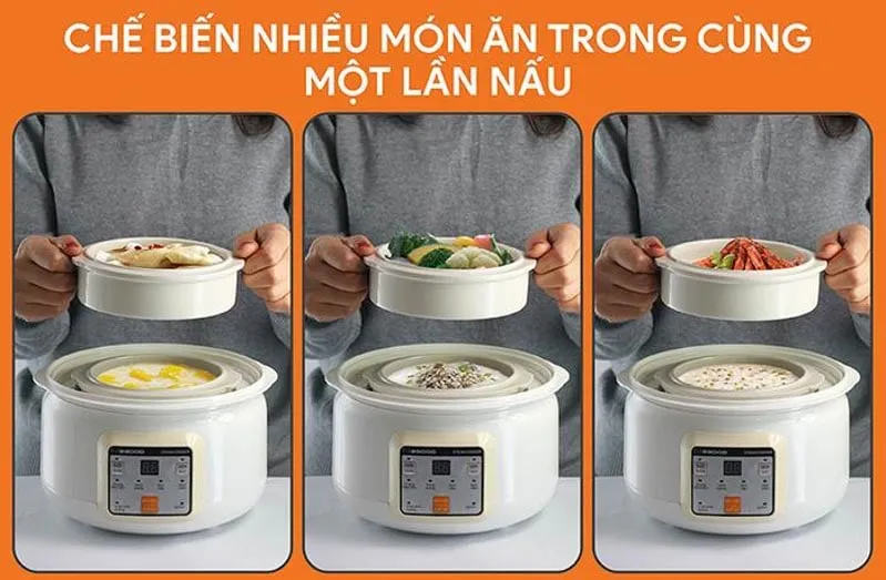 Nồi 2GOOD A600 thiết kế 2 tầng nấu đồng thời