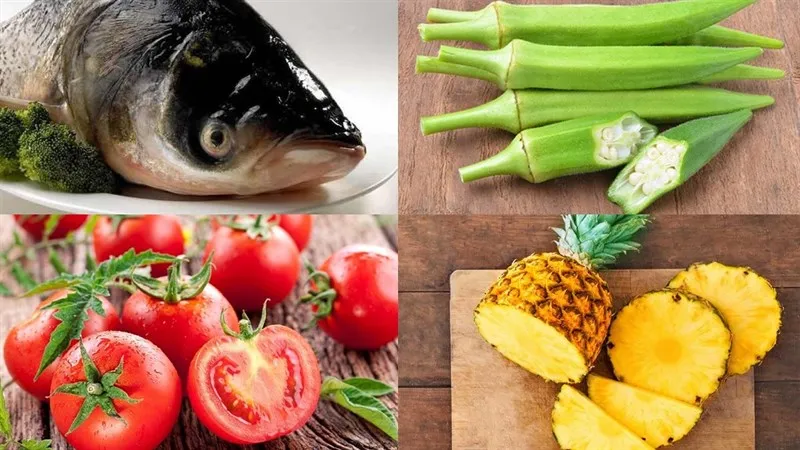 Nguyên liệu làm lẩu cá mè tươi ngon