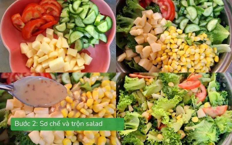 Salad rau mầm trộn giấm sốt mè rang tươi giòn, mè rang thơm hấp dẫn