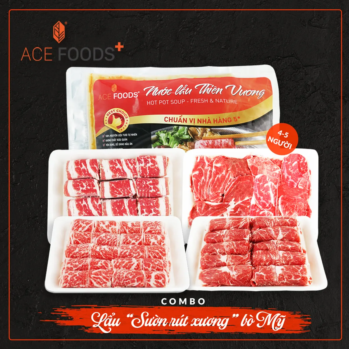 Combo lẩu sườn rút xương tiện lợi từ ACE FOODS