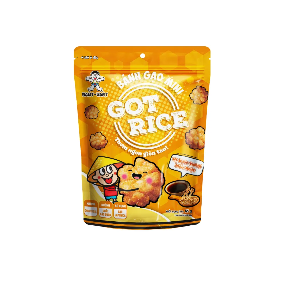 Bánh gạo Want Want vị rong biển phiên bản túi zip 2026