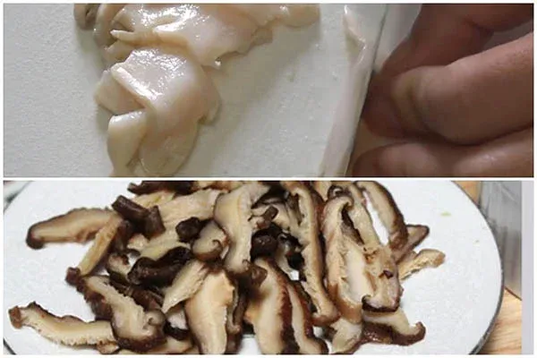 Sơ chế bào ngư và nấm đông cô