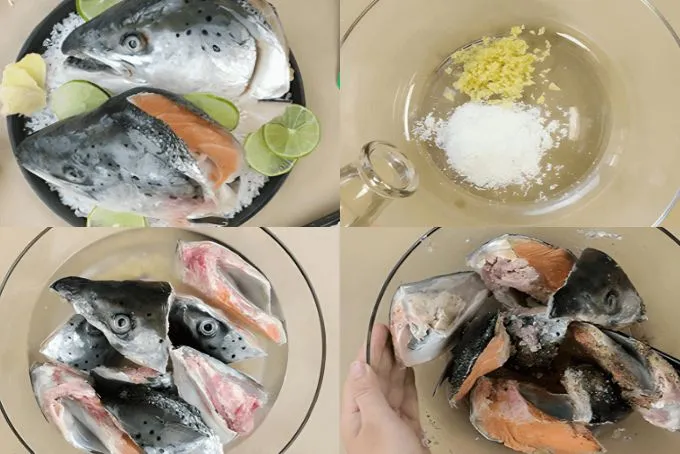 Sơ chế đầu cá hồi đúng cách để khử hoàn toàn mùi tanh