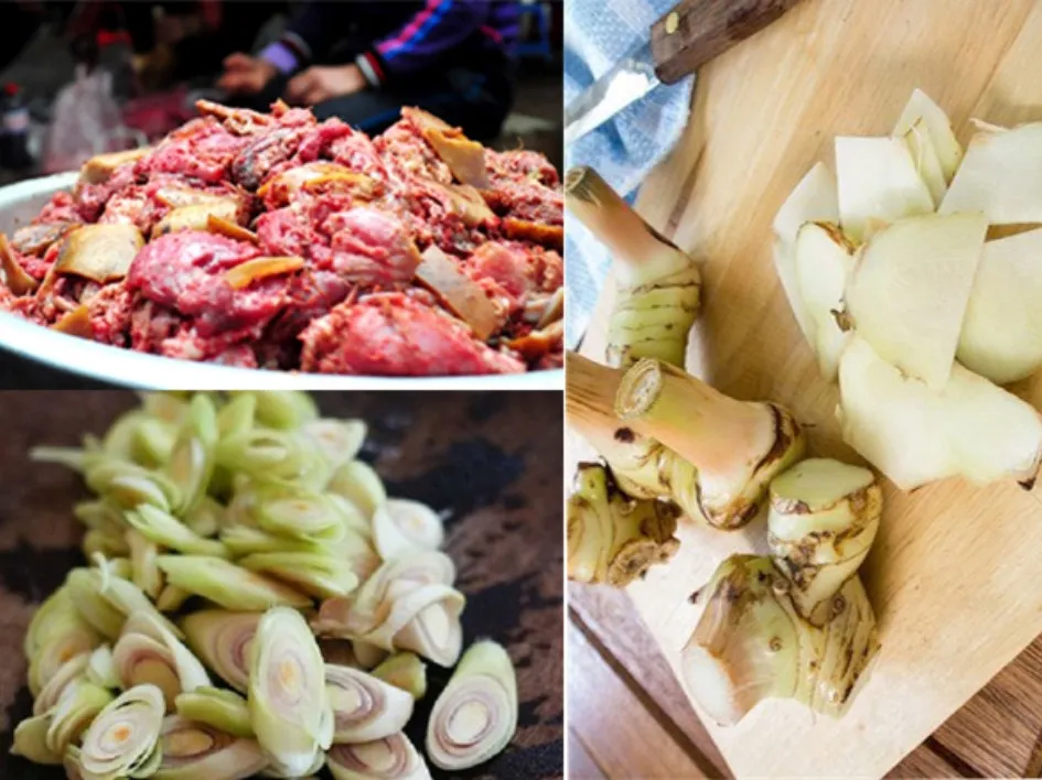 Sơ chế lẩu chó rau má