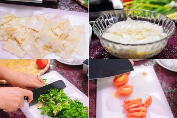 Sơ chế măng và các loại rau gia vị cho nồi lẩu