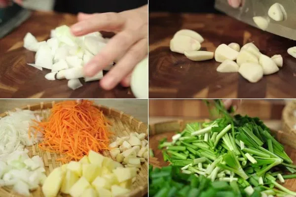 Sơ chế các loại rau củ bổ trợ cho món kim chi