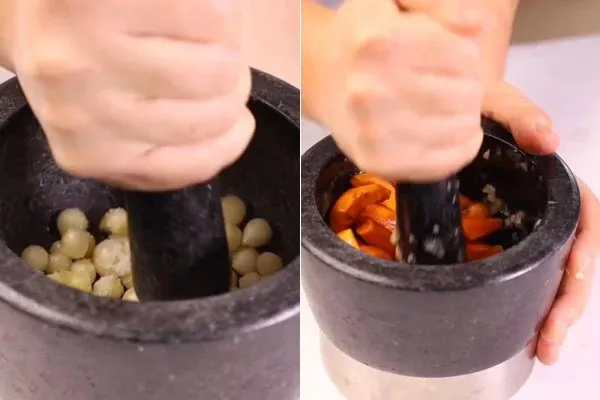 Bước 2 Sơ chế nguyên liệu khác Lẩu lòng bò thơm dứa