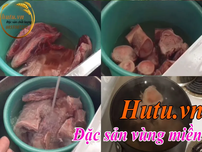 Sơ chế nguyên liệu làm món phở bò Nam Định