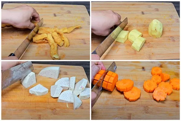 Sơ chế nguyên liệu nấu cari chay