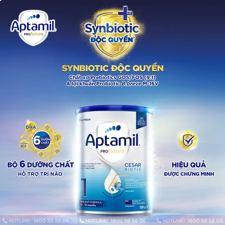 Aptamil Profutura Cesarbiotik tăng cường hệ vi sinh đường ruột