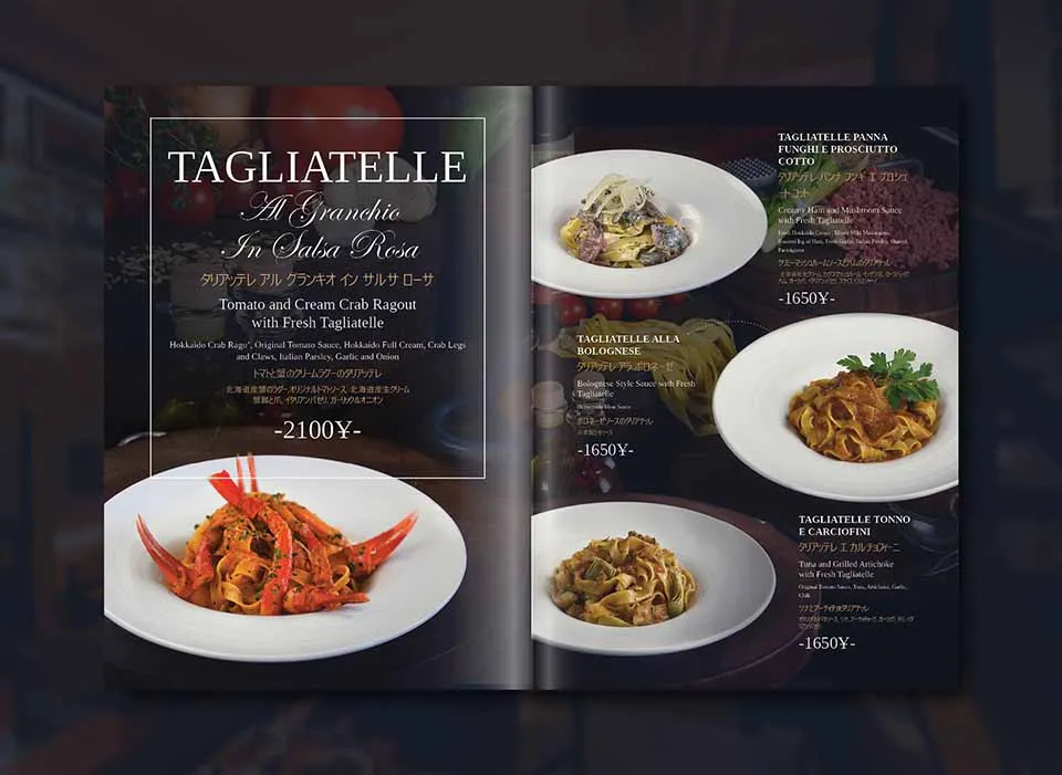 Thiết kế menu quán ăn Âu hiện đại