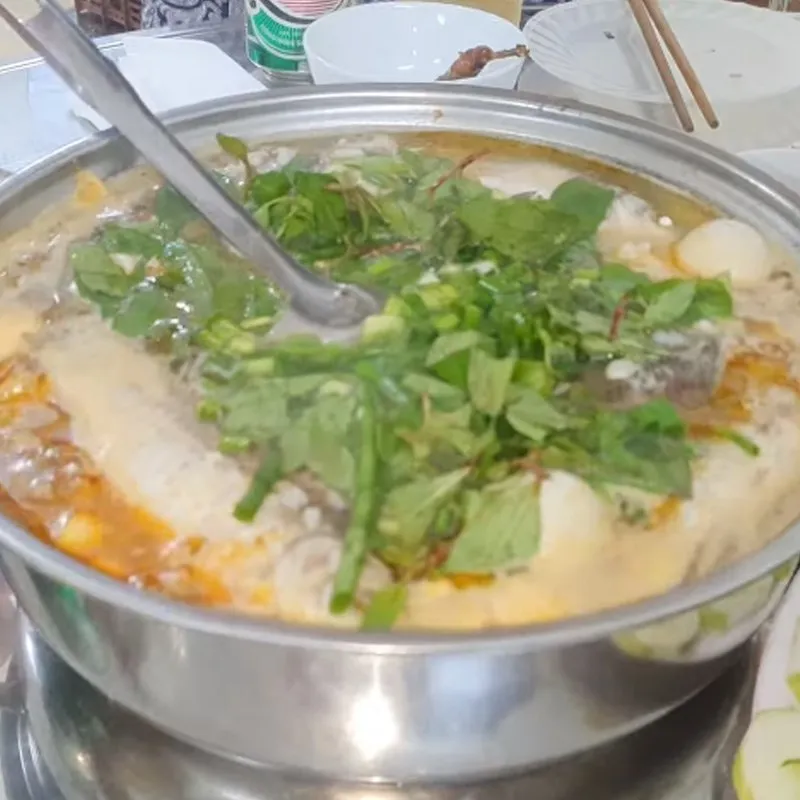 Thành phẩm cháo cá diếc rau răm