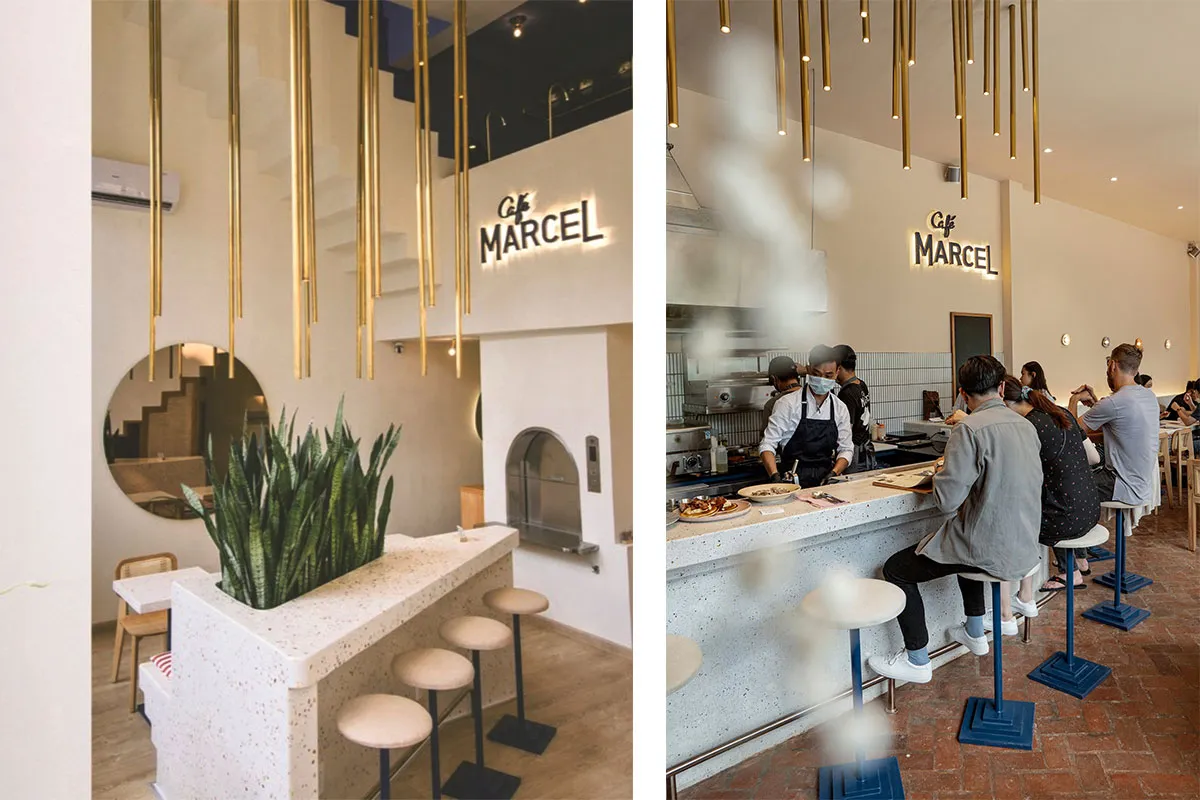 Không gian hiện đại của Café Marcel