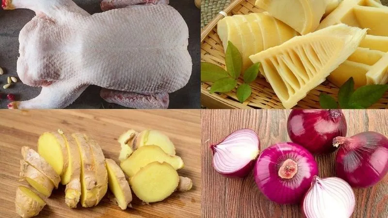 Nguyên liệu chính cần chuẩn bị để thực hiện cách nấu vịt măng tươi ngon tại nhà