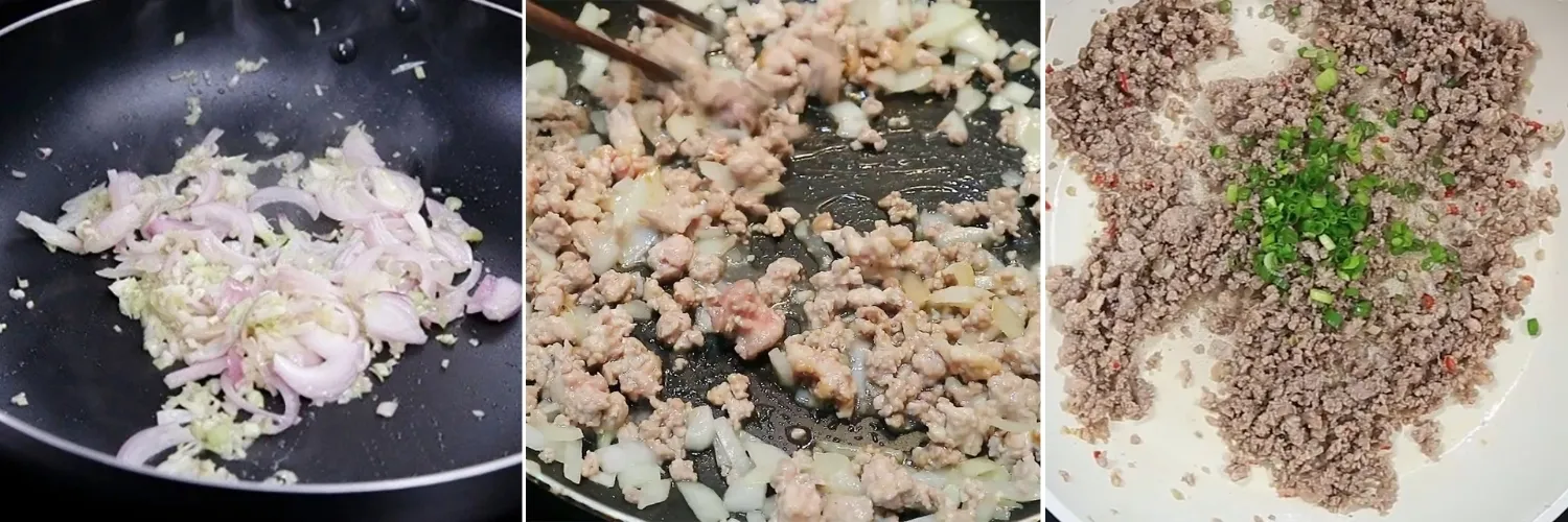 Rang thịt băm sả hành