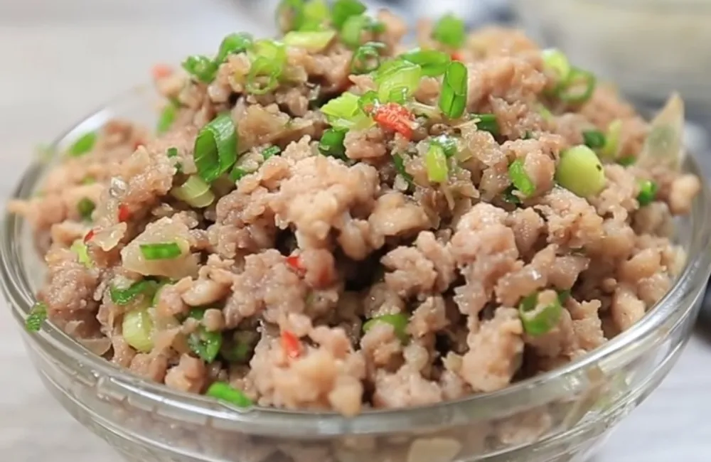 Món thịt băm rang sả ớt