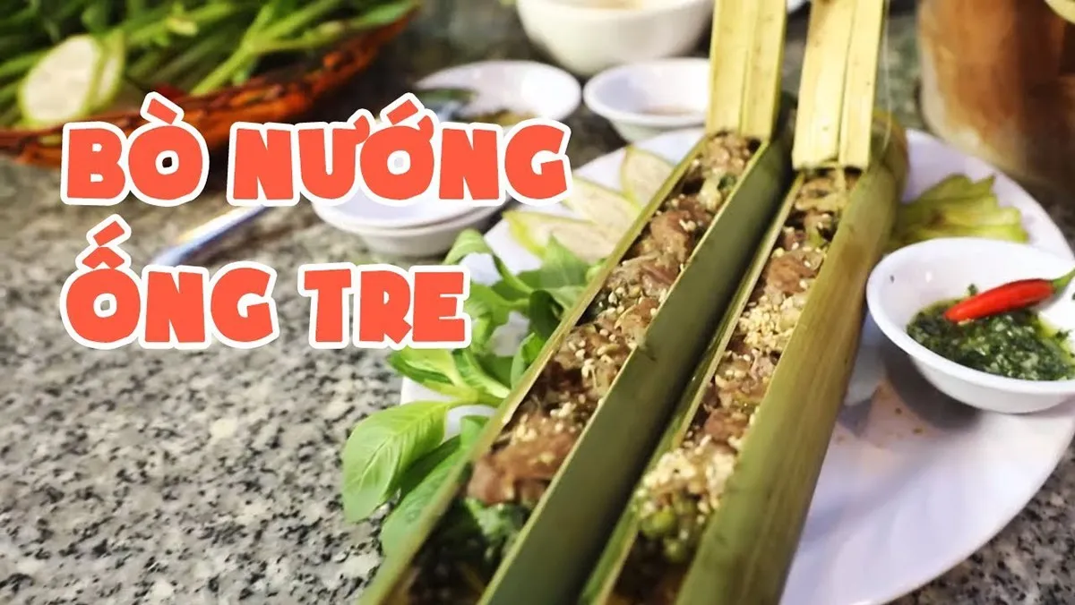 Thịt bò nướng ống tre